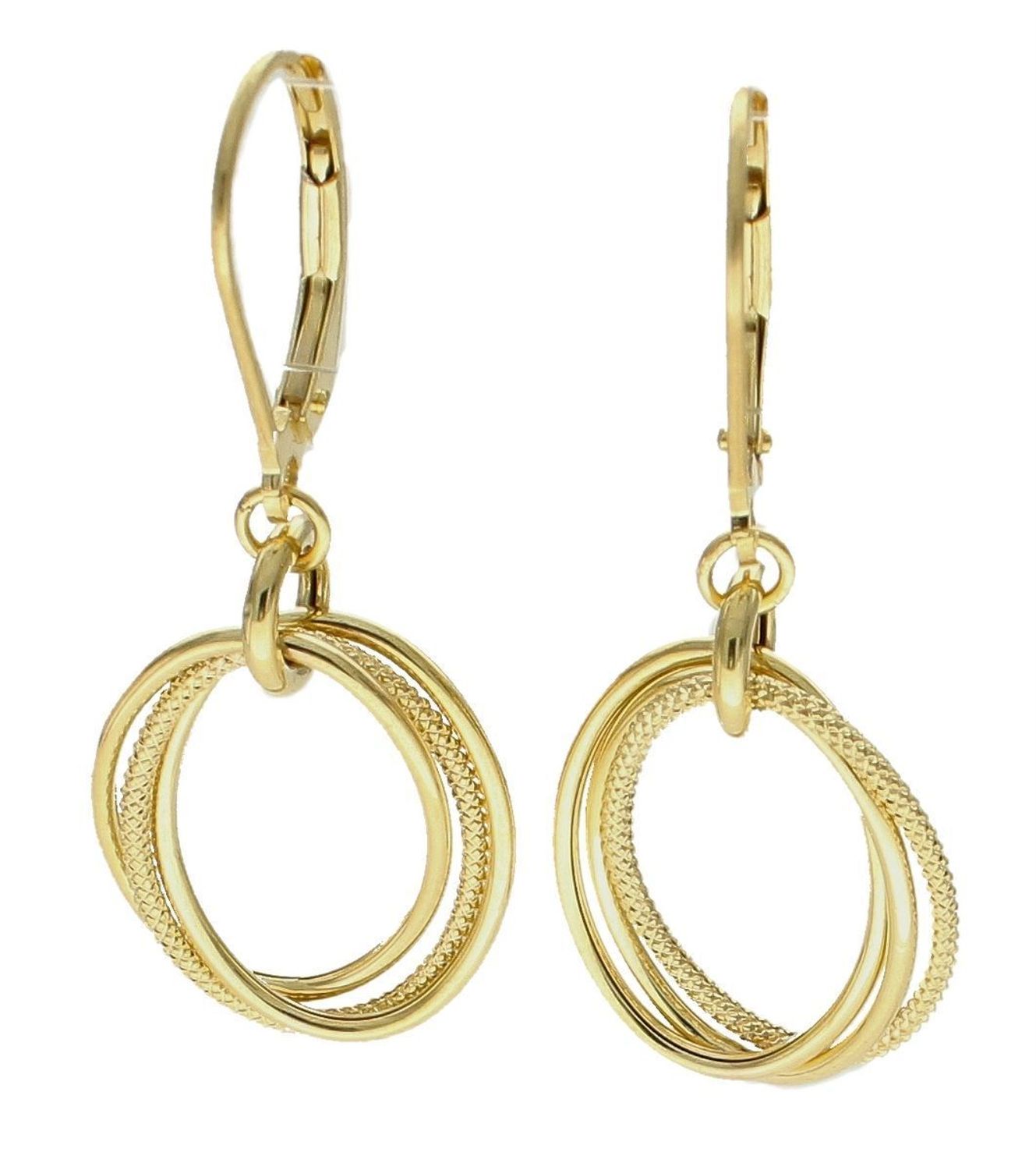 Złote kolczyki 585 wiszące owalne z ozdobnym grawerowaniem KL 8651 585. Złote kolczyki wykonane z najwyższej jakości żółtego złota, próba 585, waga około 1,46 gram. Kolczyki w minimalistycznym stylu, wpisujące się w obecne trendy mod.jpg